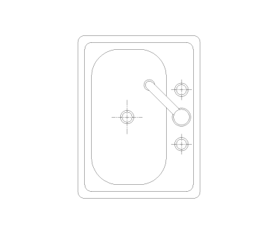 Kitchen Sink Single Bowl CAD Block. Free DWG AutoCAD Imperial drawing available to download