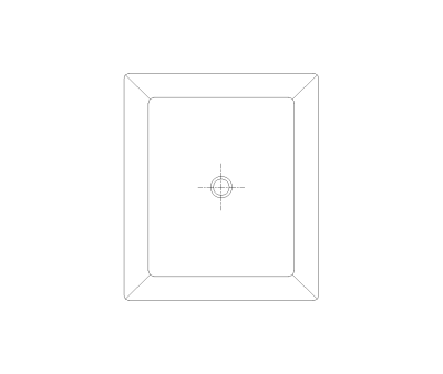 Semi-Recessed Bathroom Sink CAD Block. Free DWG AutoCAD Imperial drawing available to download