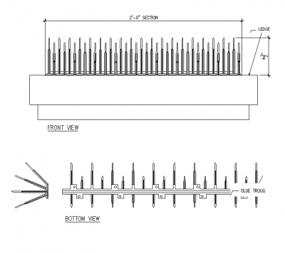 Bird Control Spike - Polycarbonate - 5inch dwg