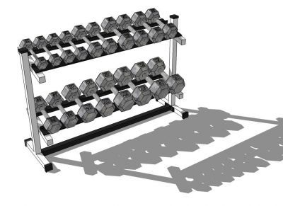 Dumbbell Rack Freestanding sketchup block 