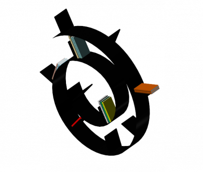 Designer Bookcase 3ds max & 3d dwg