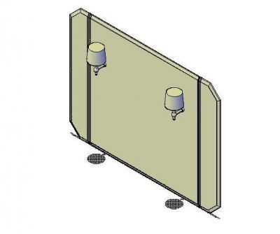 Badezimmer-Spiegel mit Lampen 3D dwg
