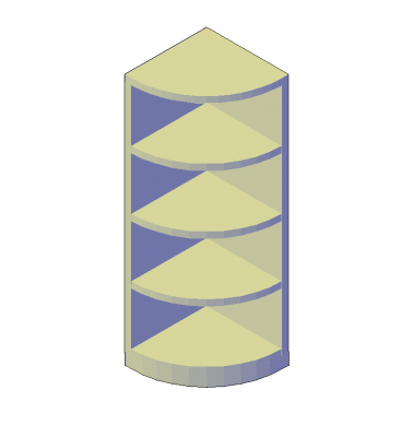 Corner shelves 3D DWG block
