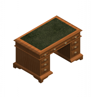 Inglés escrito modelo de escritorio max 3d