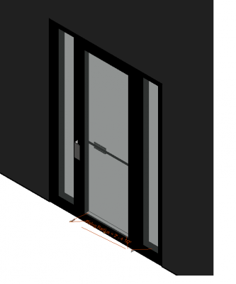 Shop front door with sidelights RFA