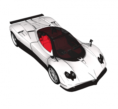 Pagani Zonda F Sketchup-Modell