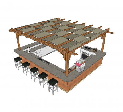 Pool bar design Sketchup model 