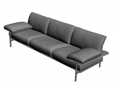 Modernes 3-Sitzer-Sofa 3D Max Block