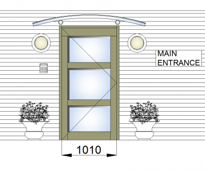 Entrance door with canopy