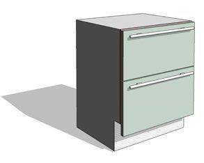 Integrierte Low-Level-Kühlschrank