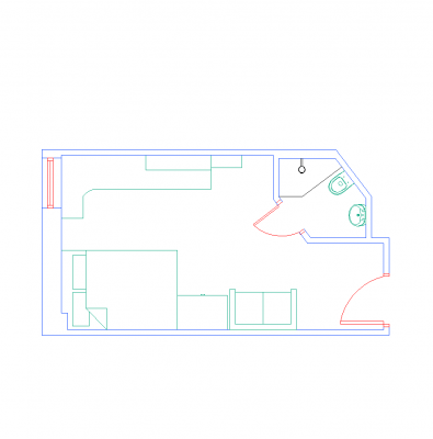 Student housing room CAD layout