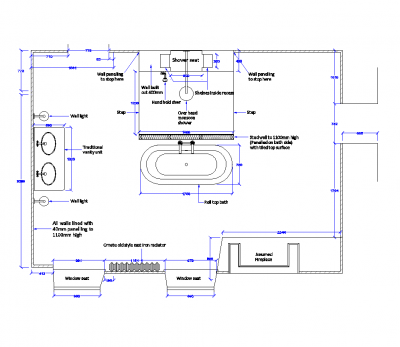 Cuarto de baño de diseño dwg plan de diseño
