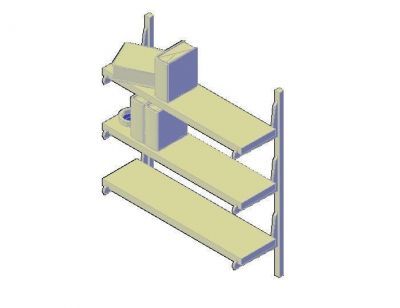 3 Tier Shelves 3d dwg 