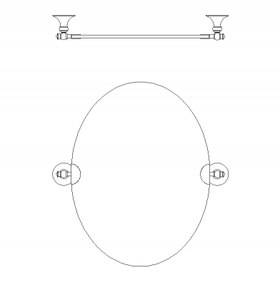 Espejo de baño oval dwg block