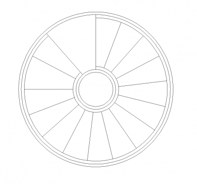 Spiral staircase plan CAD block dwg 