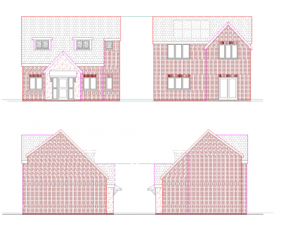 Dessin de CAO de nouvelle construction de maison individuelle