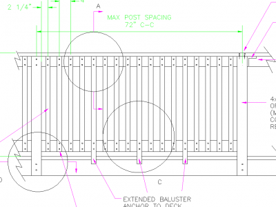 Desenho de DWG de trilhos levantados