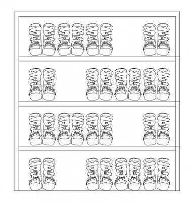 Ski boot wall rack dwg