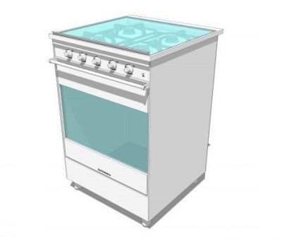 Oven Range 4 burner Revit model