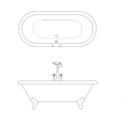 Baño de clawfoot dwg