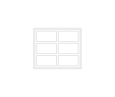  Window Elevation Grid 3x2 Pane CAD Block. Free DWG AutoCAD Imperial drawing available to download