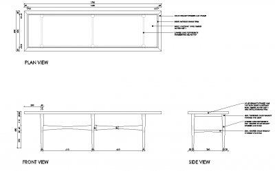 Walnut coffee table dwg