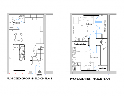 Maisonette design plan and elevations dwg