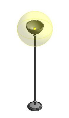 Frosted Bowl Stand-Up Lamp Revit Family 