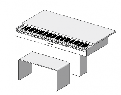 Yamaha Cantilever Piano Modern Bench Revit