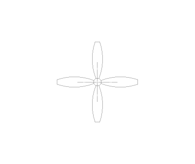 Ceiling Fan With Light Symbol CAD Block. Free DWG AutoCAD Imperial drawing available to download