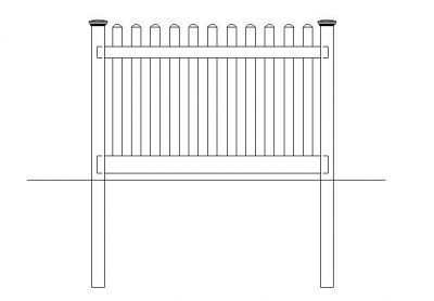 Fence_1200 H New England Wide Picket Elevation
