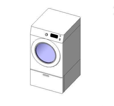 Front loading tumble dryer Revit model