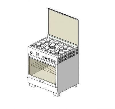 Gas modelo de Revit gama de hornos