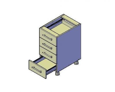 Kitchen Drawer Unit 3D dwg