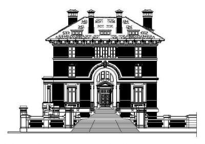 Architectural - Large Four Storey  Building Elevation