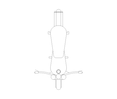 Motorcycle Plan View CAD Block. Free DWG AutoCAD Imperial drawing available to download