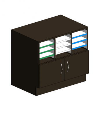 Base Cabinet 2 door Revit model