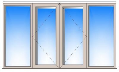 Windows - 4 Pane Wooden Frame Window