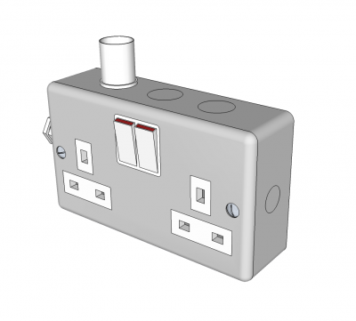 13AMP double socket Sketchup model