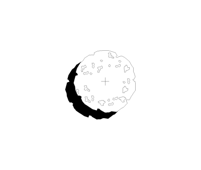 Rounded Shrub Small Style 1 Plan View CAD Block. Free DWG AutoCAD Imperial drawing available to download