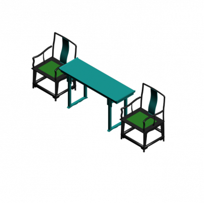 Side table and chairs 3DS Max model