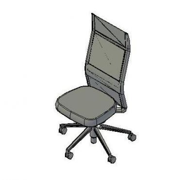 High Back Office Chair 3d dwg