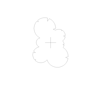 Informal Shrub Mass Plan View CAD Block. Free DWG AutoCAD Imperial drawing available to download