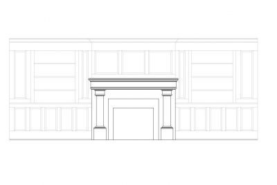Fireplace and oak panelling 