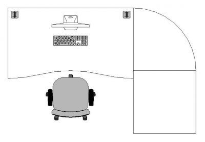 Curved Desk single