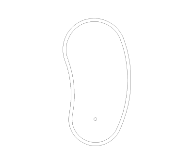 Swimming Pool Kidney Shape Plan View CAD Block. Free DWG AutoCAD Imperial drawing available to download