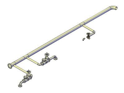 Pipework and valves 3D DWG block 