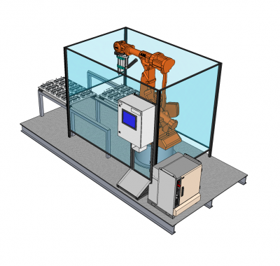 Robot cell Sketchup model 