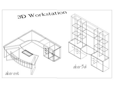 Free AutoCAD 3D Models for Office Workstation -1