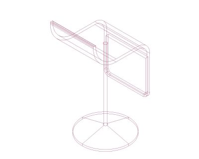 Free AutoCAD 3D Moveable Blocks of Pedestal Stool with Tables_ 8